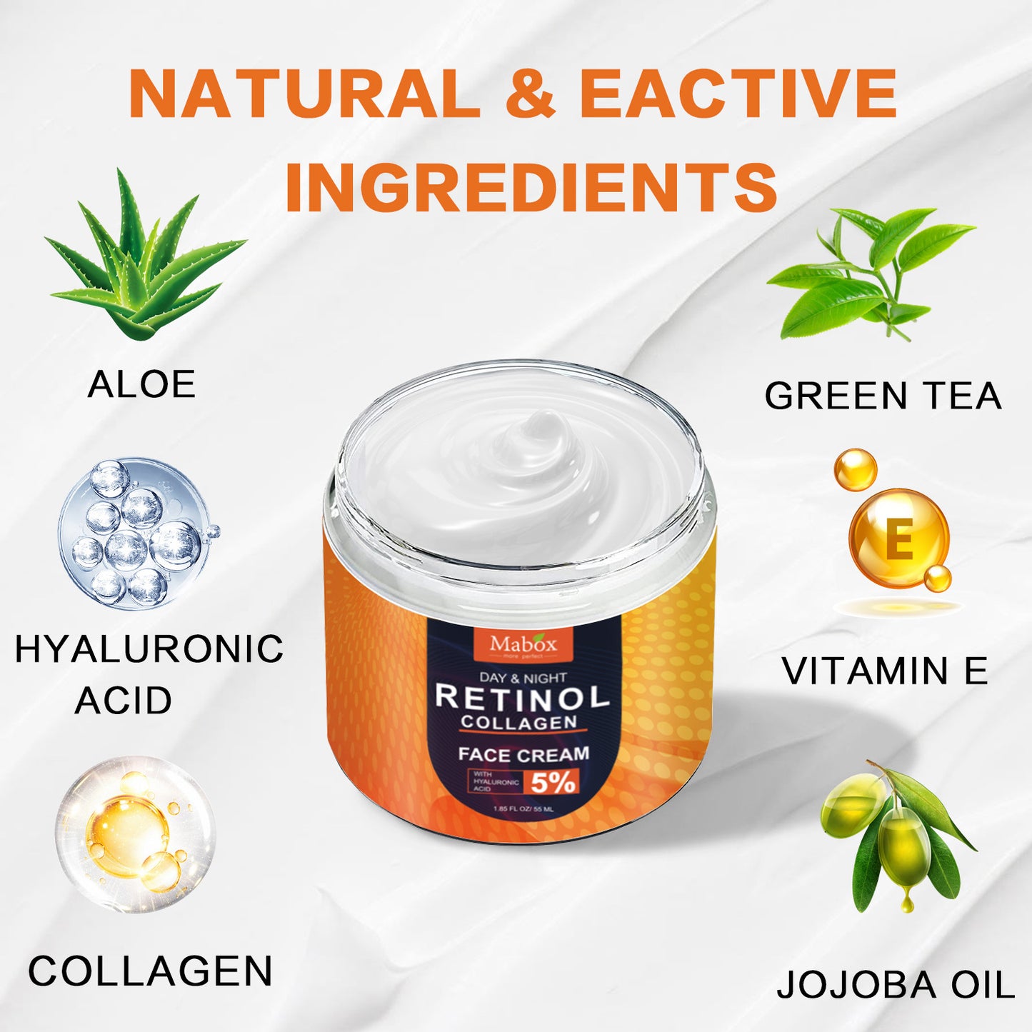 Best Selling Anti-Wrinkle Day And Night Collagen Moisturizer Smoothing Retinol Face Cream Supplier