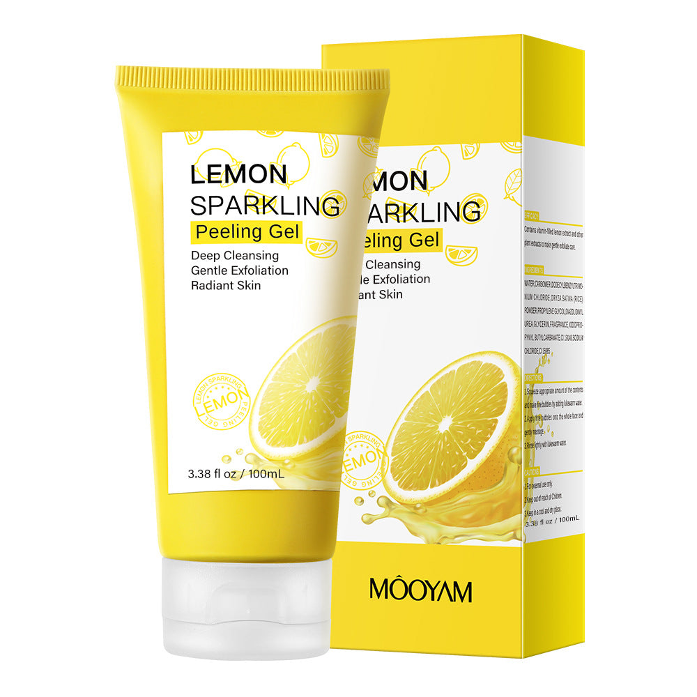 Home Use Deep Cleaning Organic Dead Skin Removal Lemon Face Peeling Gel Cleanser