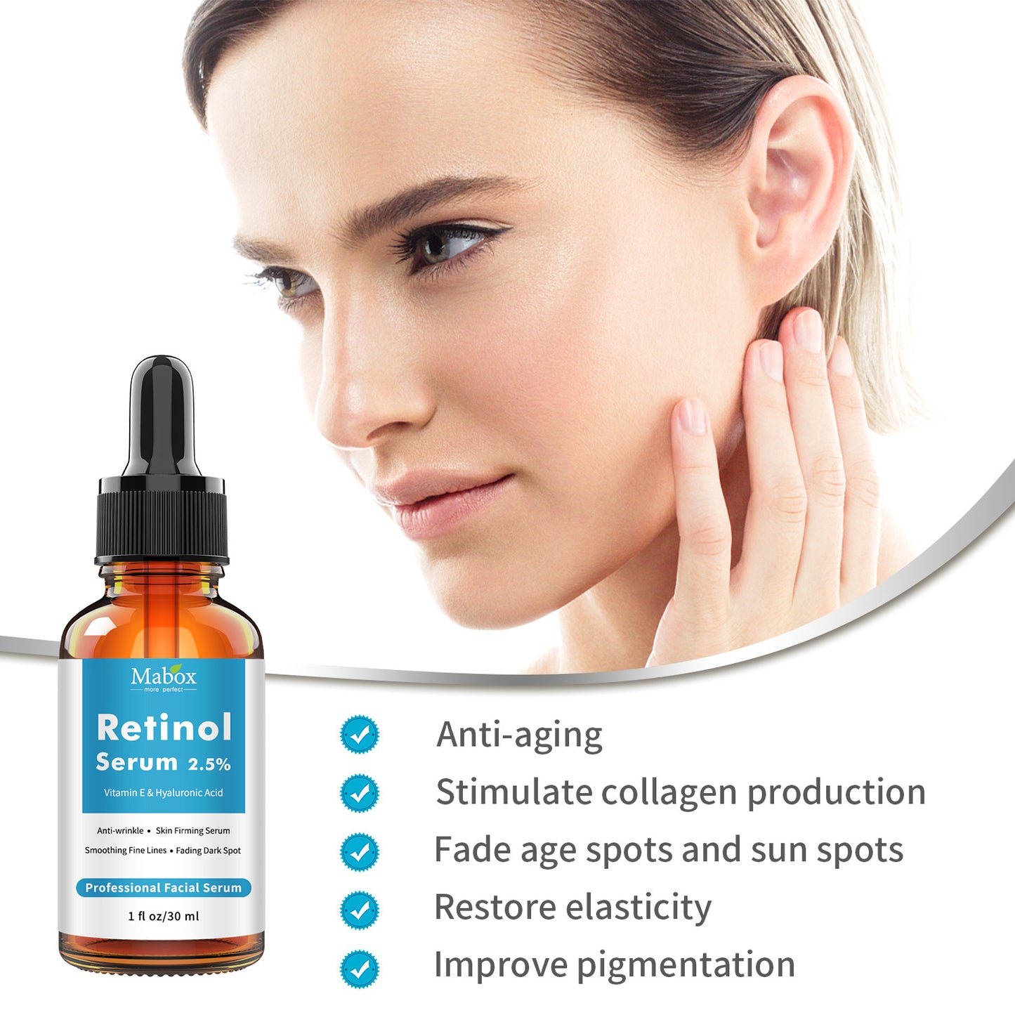 OEM Anti-aging Facial Serum Improve Pigmentation Skin Renewing Retinol Serum for Wrinkles