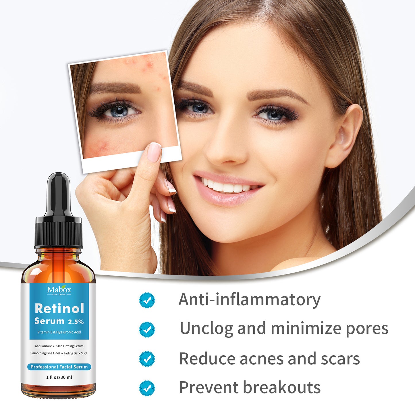 OEM Anti-aging Facial Serum Improve Pigmentation Skin Renewing Retinol Serum for Wrinkles