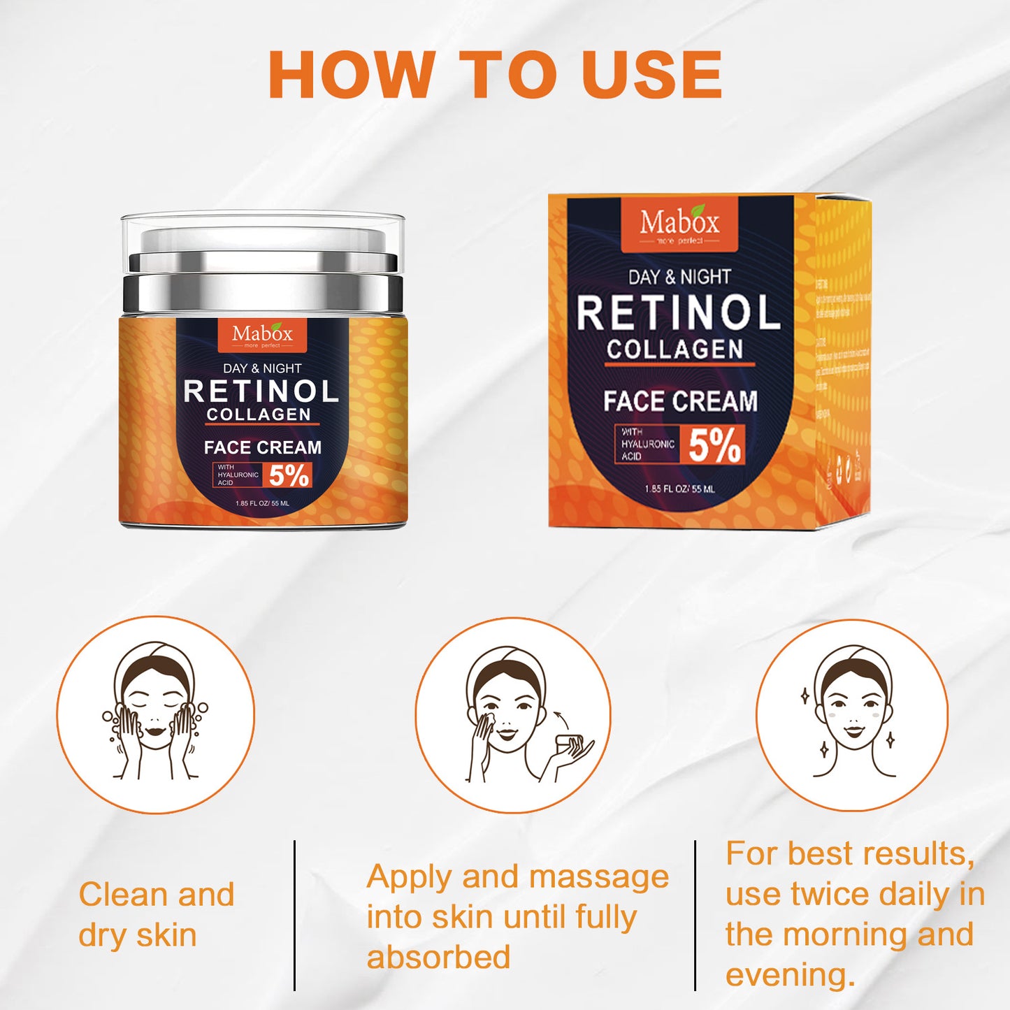 Best Selling Anti-Wrinkle Day And Night Collagen Moisturizer Smoothing Retinol Face Cream Supplier