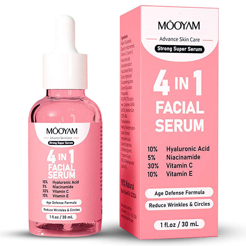 Factory Price 4 in 1 Brightening Vitamin C Serum Hydrating Hyaluronic Acid Facial Serum For Face
