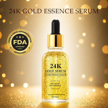 OEM Nourishing Anti Wrinkle 24K Gold Foil Serum for Dark Spot Reduction 30ML