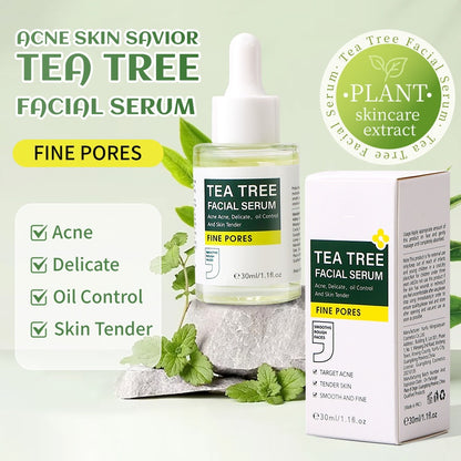 OEM Non-Greasy Tea Tree Facial Serum, Oil Control Tea Tree Serum for Acne Prone Skin Redness Relief, Pimples