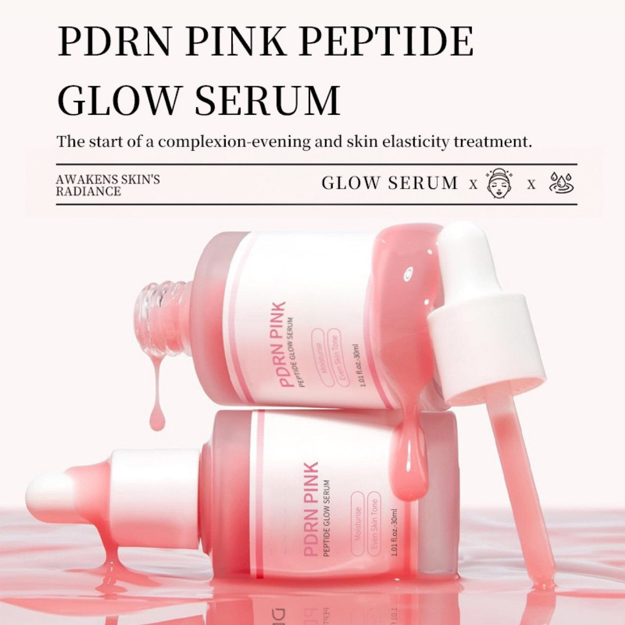 OEM PDRN Pink Peptide Serum, Anti-Aging Hydrating Serum for Hyperpigmentation Acne Scars Oil Control