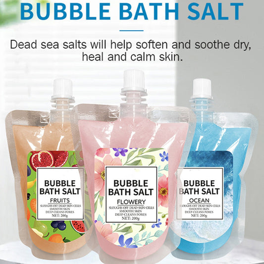 OEM Fruit Bubble Scrub Bath Salt Removing Chicken Skin Moisturizing Exfoliating Flower Dead Skin Moisturizing Sea Salt