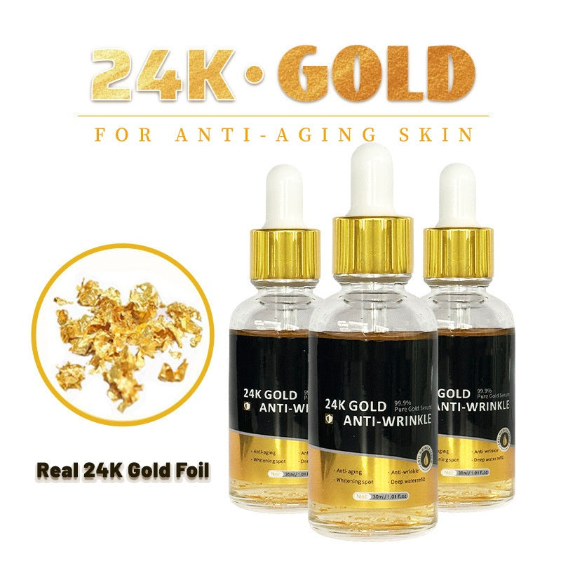 OEM 24K Gold Anti Aging Face Serum for Day and Night Wrinkle Reduction