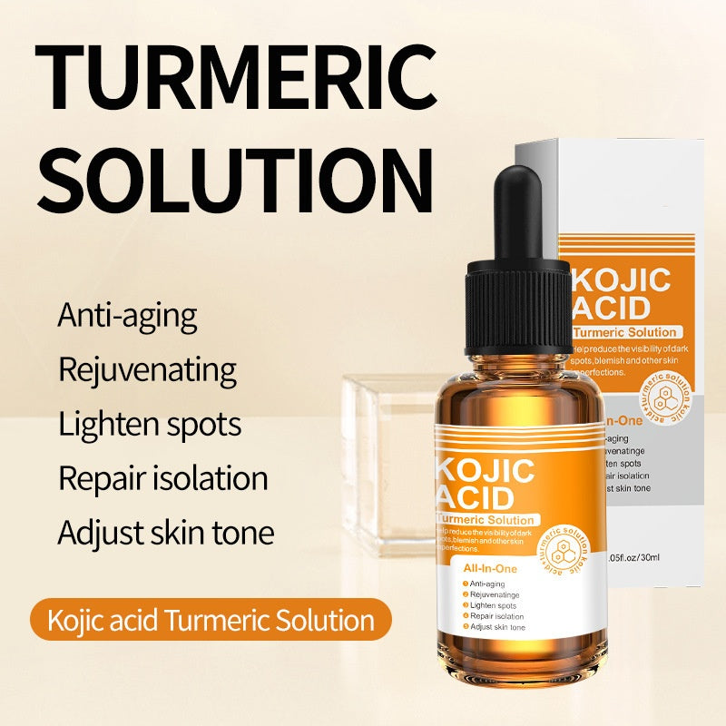 Professional Dark Spots Corrector Kojic Acid Turmeric Serum Supplier, Evens Skin Tone, Anti Wrinkle Fine Lines, Firm Skin