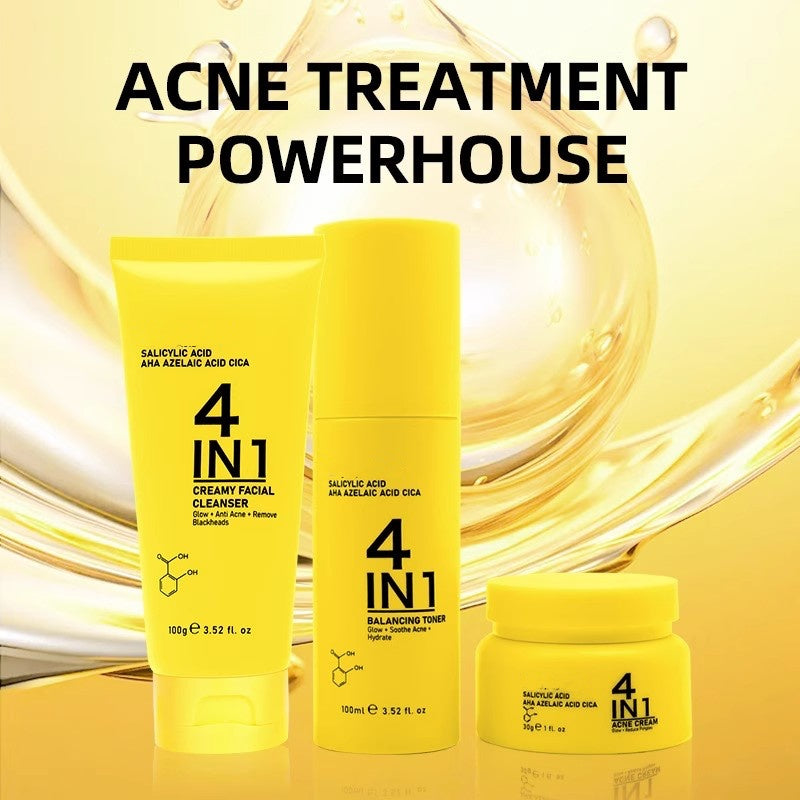 OEM Oil Control Salicylic Acid Facial Skin Care Set for Oily Skin, Reduces Acne, Blackheads & Blemishes