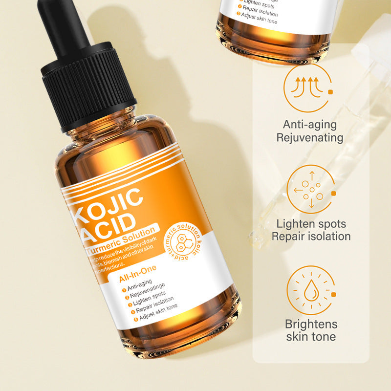 Professional Dark Spots Corrector Kojic Acid Turmeric Serum Supplier, Evens Skin Tone, Anti Wrinkle Fine Lines, Firm Skin