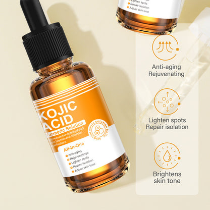 Professional Dark Spots Corrector Kojic Acid Turmeric Serum Supplier, Evens Skin Tone, Anti Wrinkle Fine Lines, Firm Skin