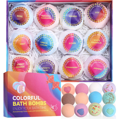 Custom Private Label Natural Organic Colorant Press Bubble Bath Ball Luxury Christmas Bath Bomb Fizzy Gift Set