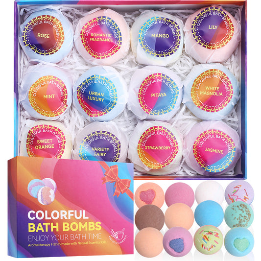 Custom Private Label Natural Organic Colorant Press Bubble Bath Ball Luxury Christmas Bath Bomb Fizzy Gift Set