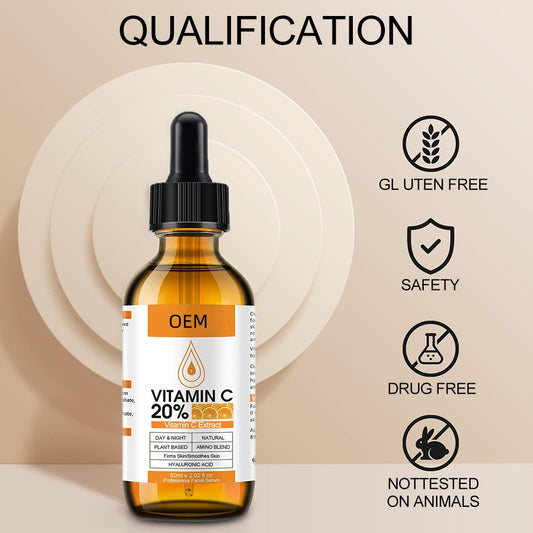OEM Whitening Vitamin C Serum For Dark Spots, Fine Lines Dull Skin