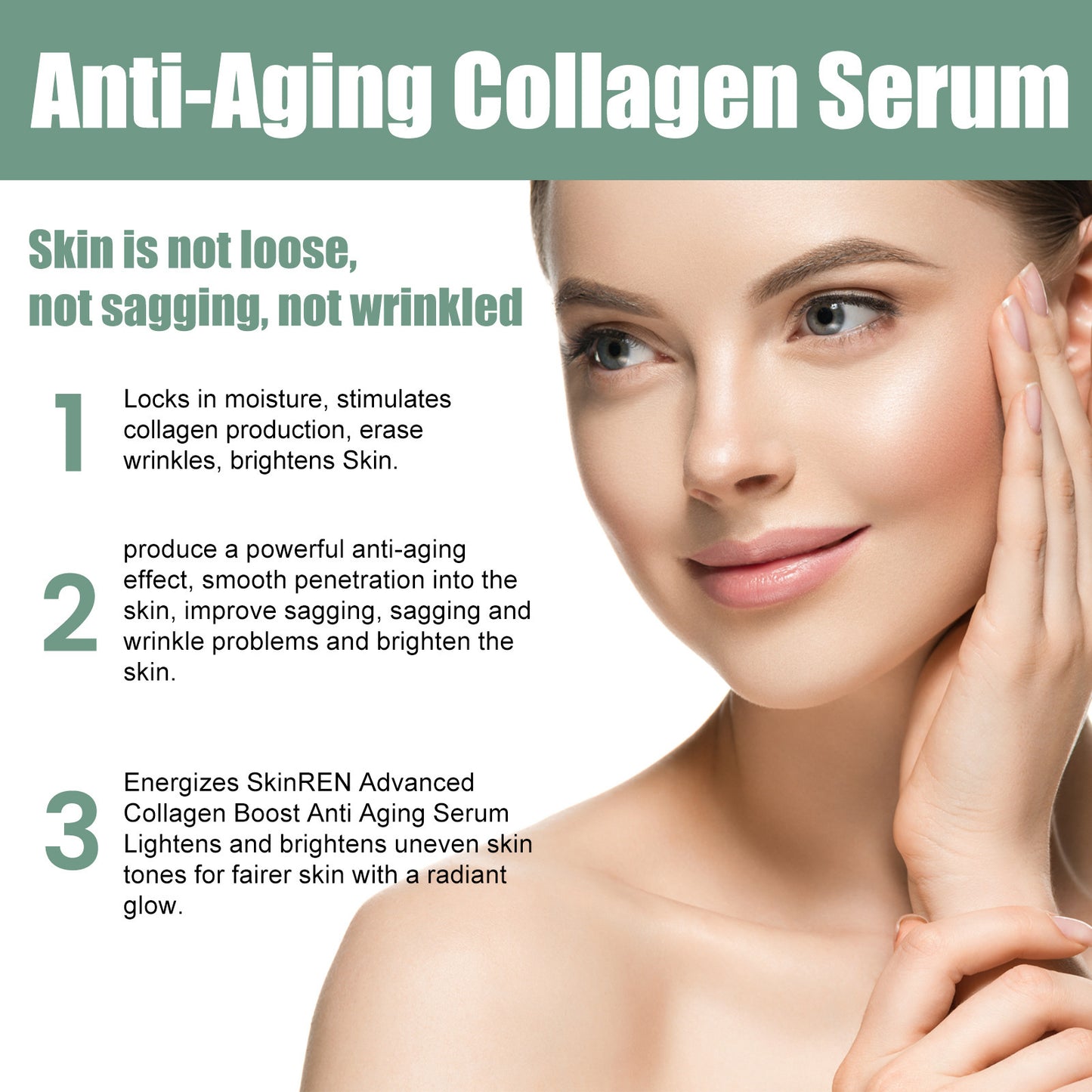 OEM Anti Wrinkle Collagen Boost Serum with Hyaluronic Acid, Daily Serum for Reducing Dark Spots