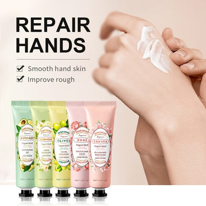 OEM/ODM Private Label Smoothing Moisturizing Olive Rose Repairing Hand Cream 30g