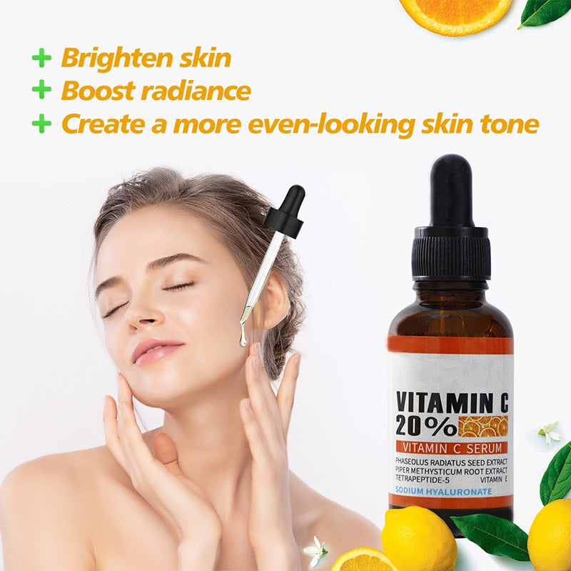 OEM Skin Care Brightening Facial Serum for Dark Spots, Vitamin C Serum with Hyaluronic Acid