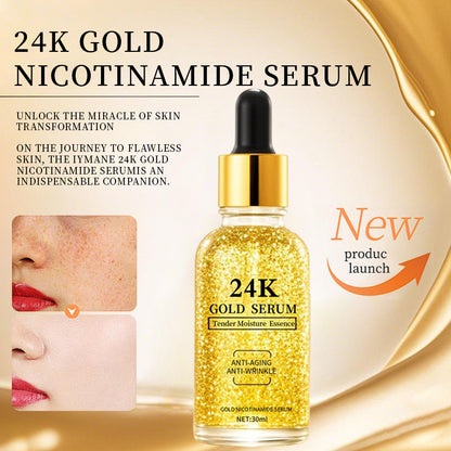 OEM Nourishing Anti Wrinkle 24K Gold Foil Serum for Dark Spot Reduction 30ML