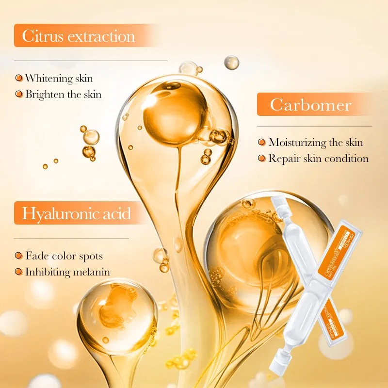 OEM Whitening Moisturizing Vitamin C Face Serum Ampoules, Facial Serum for Wrinkles & Dark Spots,Hydrating & Glowing