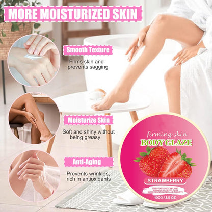 Wholesale Body Care Moisturizing Shea Butter Whitening Body Lotion Strawberry Peach Body Glaze