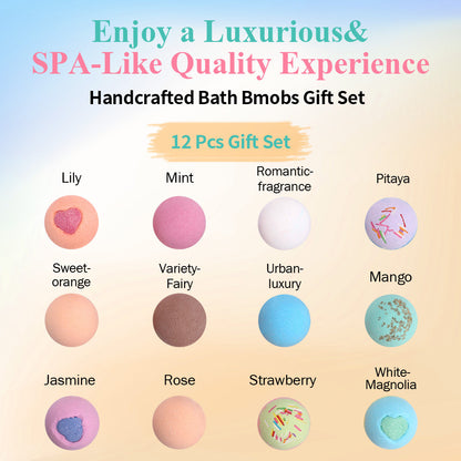 Custom Private Label Natural Organic Colorant Press Bubble Bath Ball Luxury Christmas Bath Bomb Fizzy Gift Set