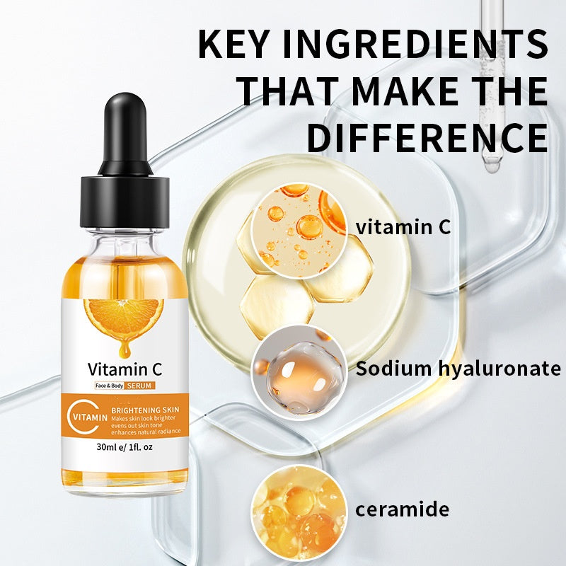 OEM Brightening Vitamin C Serum For Face with Hyaluronic Acid, Improve Appearance of Dark Spots