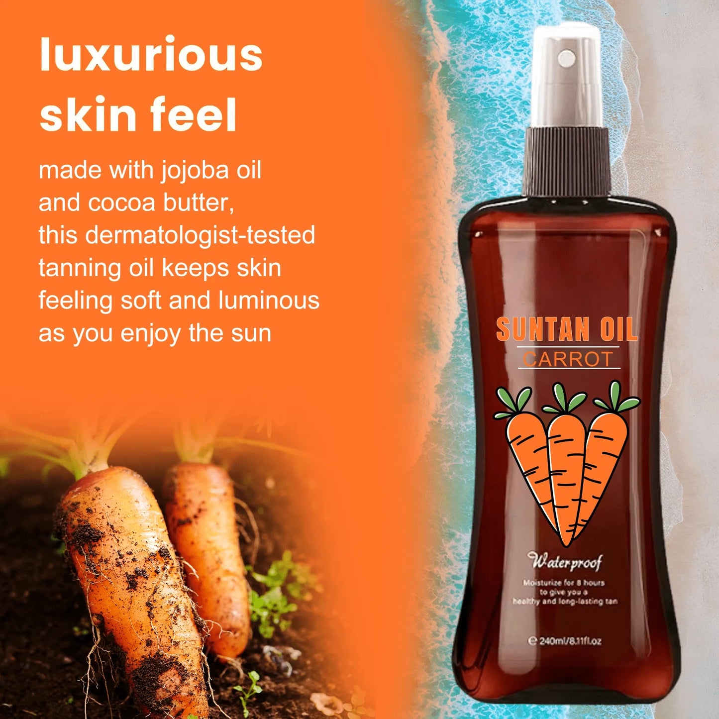 OEM Beach Use Suntan Oil Long Lasting Natural Tan Body Bronzer Self-tanning Oil