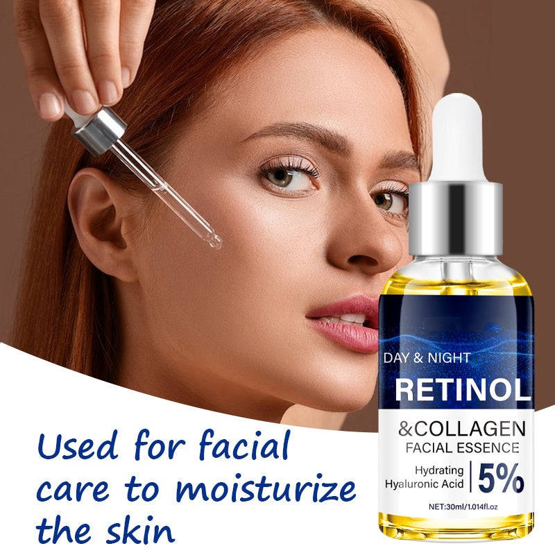 OEM Day and Night Hydrating Retinol Collagen Facial Essence, Face Serum For Skin Tightening Helps Lift