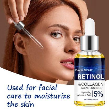 OEM Day and Night Hydrating Retinol Collagen Facial Essence, Face Serum For Skin Tightening Helps Lift