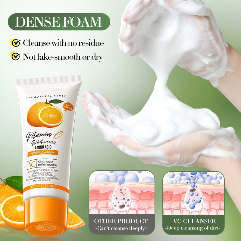 Private brand Vitamin C Anti-acne Cleanser Deep Cleansing Foam Amino Acids Face Wash