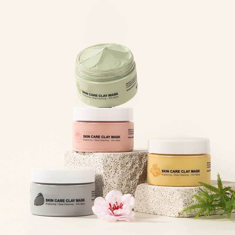 Natural Dead Sea Turmeric Green Tea Rose Face Mud Clay Mask Moisturizing Whitening Facial Mud Mask For All Skin Types