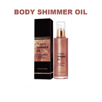 Cosmetic Supplier Bronzer Body Shimmer Oil Long-lasting Shiny Subtle Diamond Glitter Body Oil