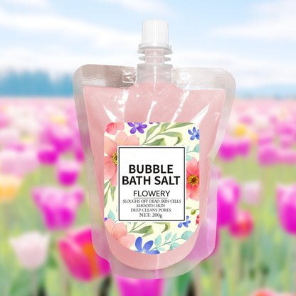 OEM Fruit Bubble Scrub Bath Salt Removing Chicken Skin Moisturizing Exfoliating Flower Dead Skin Moisturizing Sea Salt