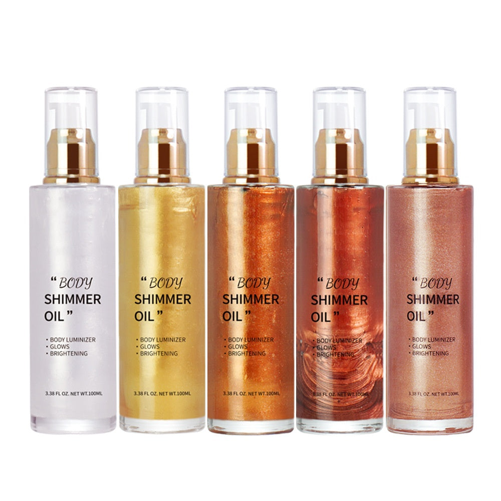 Cosmetic Supplier Bronzer Body Shimmer Oil Long-lasting Shiny Subtle Diamond Glitter Body Oil
