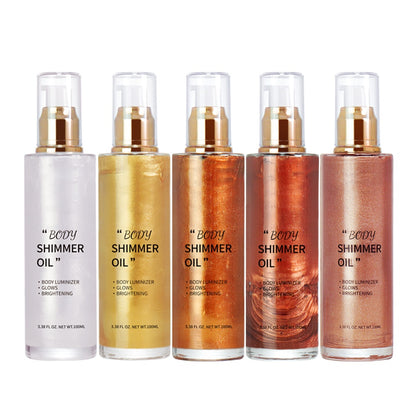 Cosmetic Supplier Bronzer Body Shimmer Oil Long-lasting Shiny Subtle Diamond Glitter Body Oil