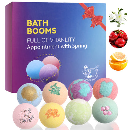 Custom Private Label Natural Organic Colorant Press Bubble Bath Ball Luxury Christmas Bath Bomb Fizzy Gift Set