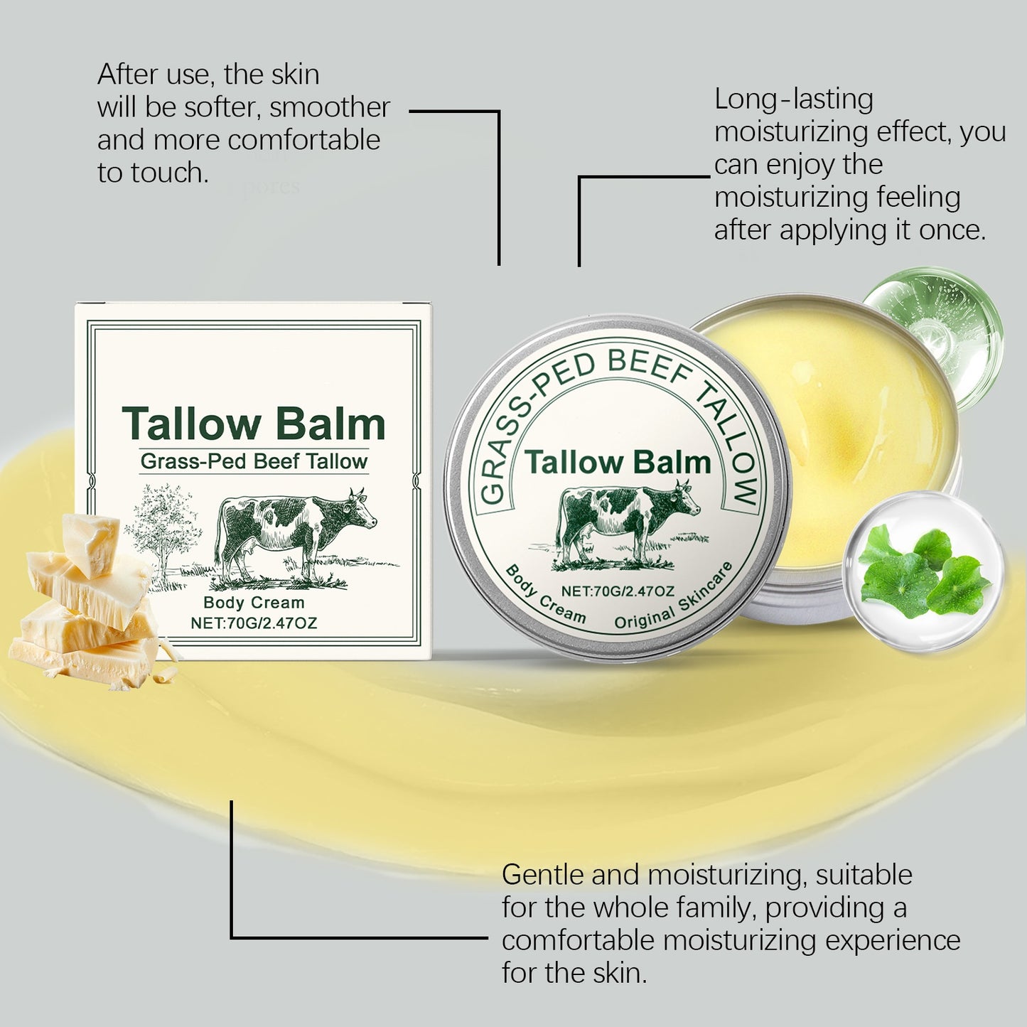 OEM Whipped Beef Tallow Balm, Deeply Moisturizing for Face and Body