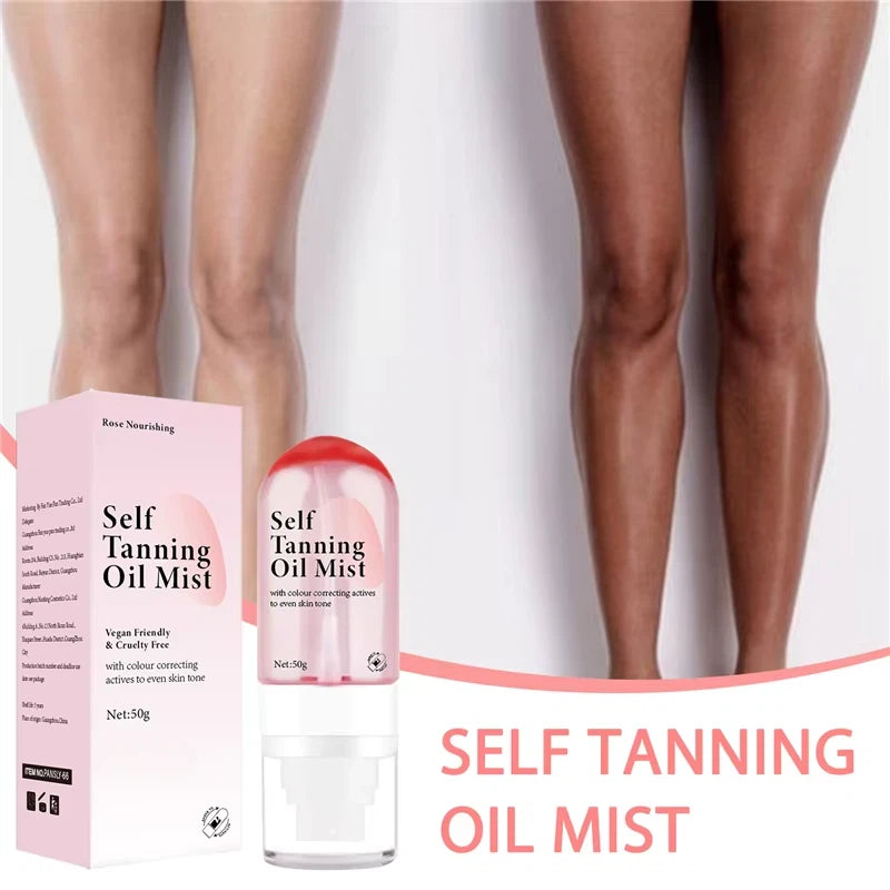 OEM Quick Tan Bronzing Spray Even Skin Tone Sunless Self Tanning Oil Mist