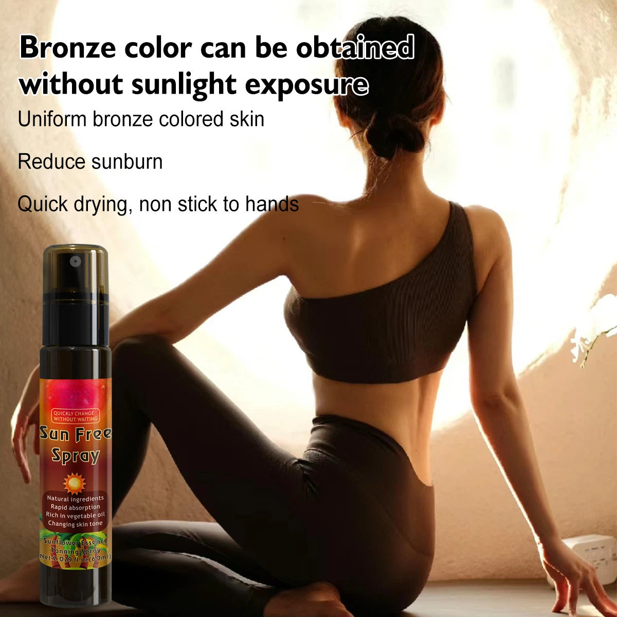 High-quality Mild Sunshine Dark Tanning Spray Quick-dry Bronzing Mist for Face and Body
