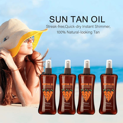 OEM Beach Use Suntan Oil Long Lasting Natural Tan Body Bronzer Self-tanning Oil
