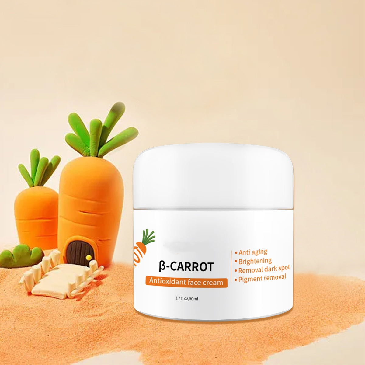 Hot Selling Organic Removal Pigment Dark Spot Moisturizing Repairing Anti-Aging Carrot Whitening Face Skin Care Cream