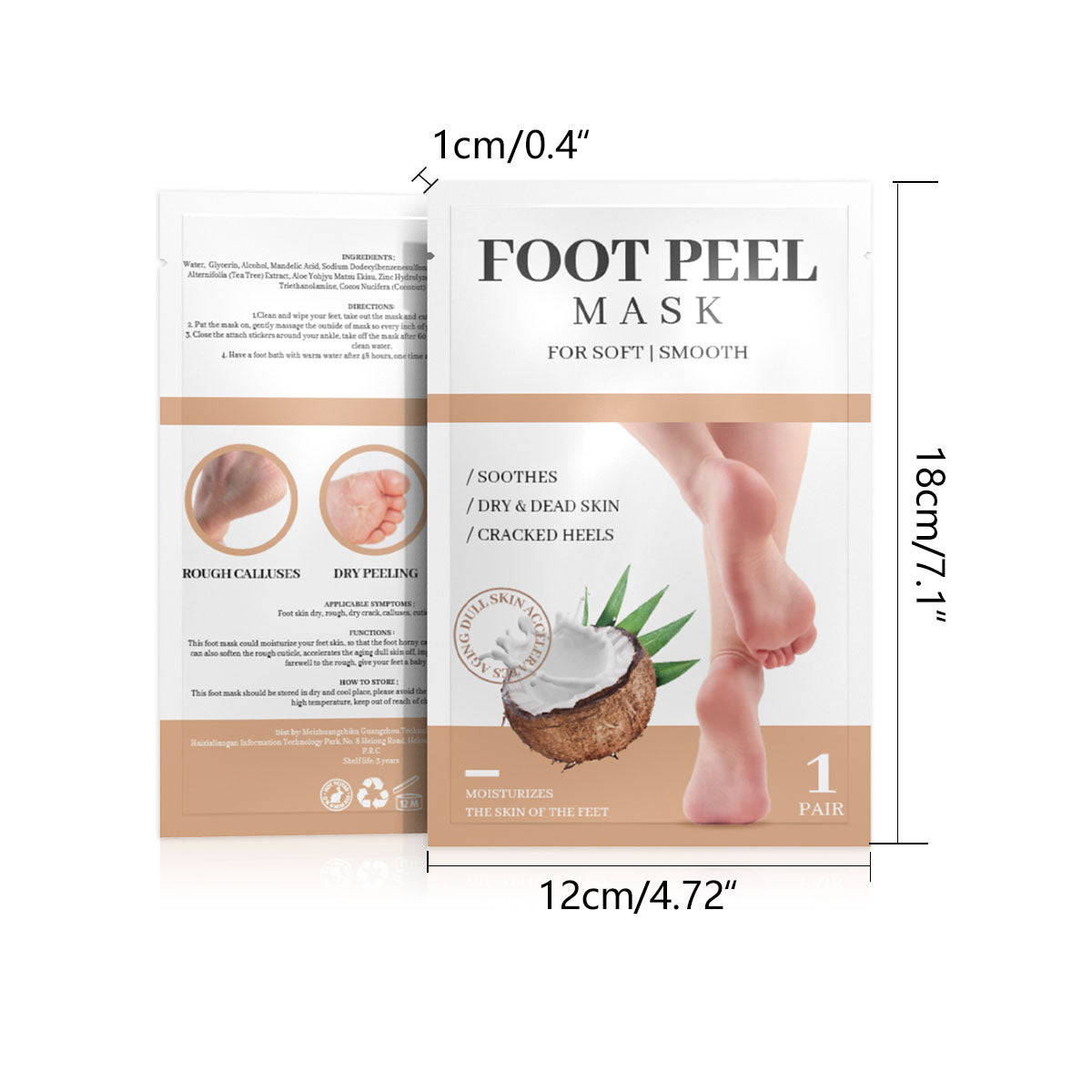 Foot peel mask (peach scent) 55 g/1.9 fl.oz