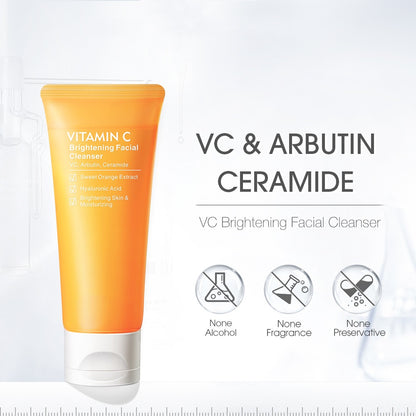 Hot Selling Softening Refreshing Centella Asiatica Boost Radiance Arbutin Ceramide Brightening Vitamin C Cleanser