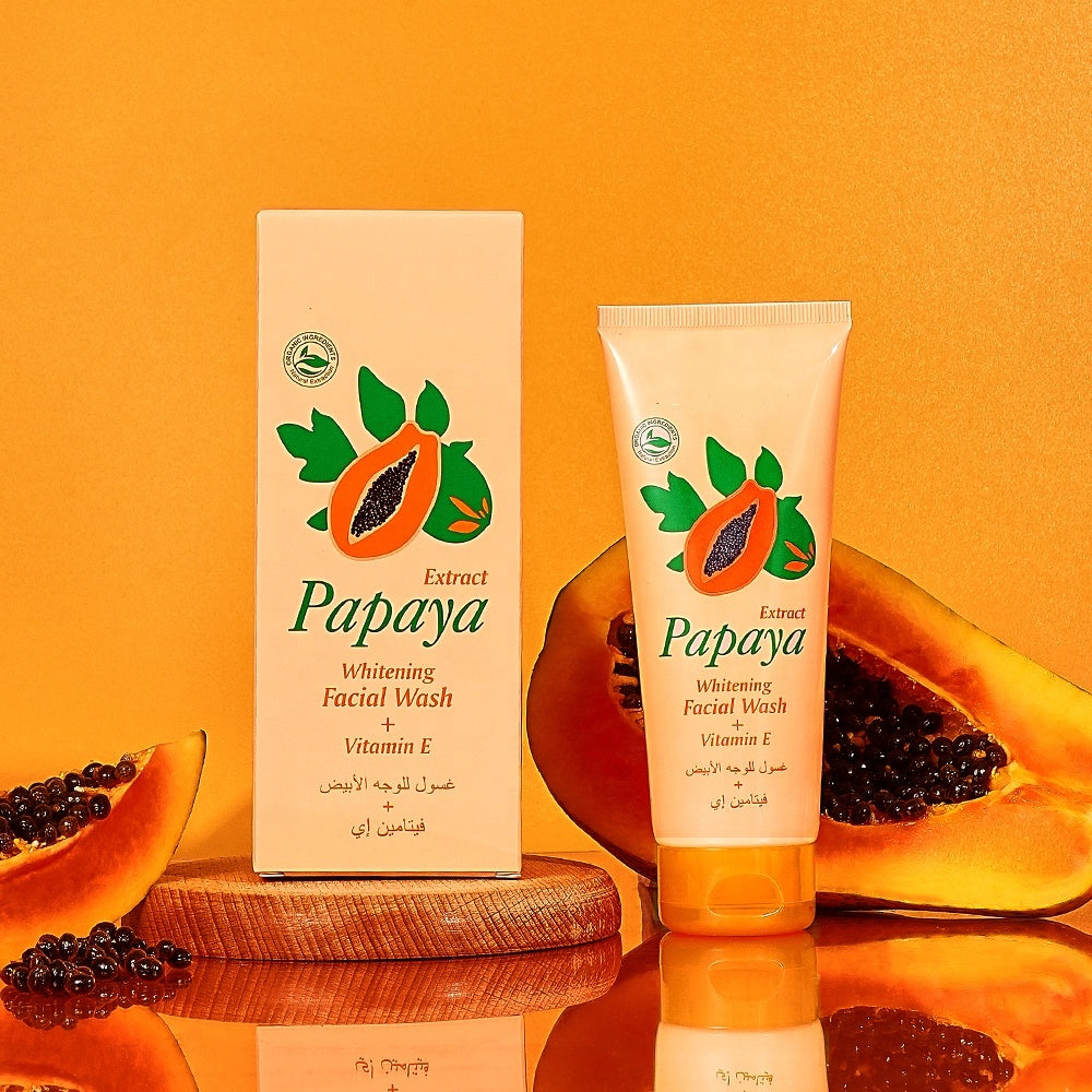 Wholesale Natural Extract Papaya Whitening Brighten Skin Face Cleanser Vitamin E Moisturizing Facial Wash