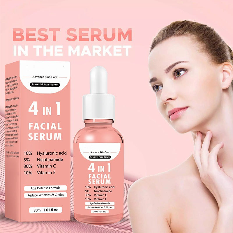 Organic Natural Anti Aging Vitamin C Face Serum Whitening Collagen Niacinamide Hyaluronic Acid Vitamin E Facial Serum 4 In 1