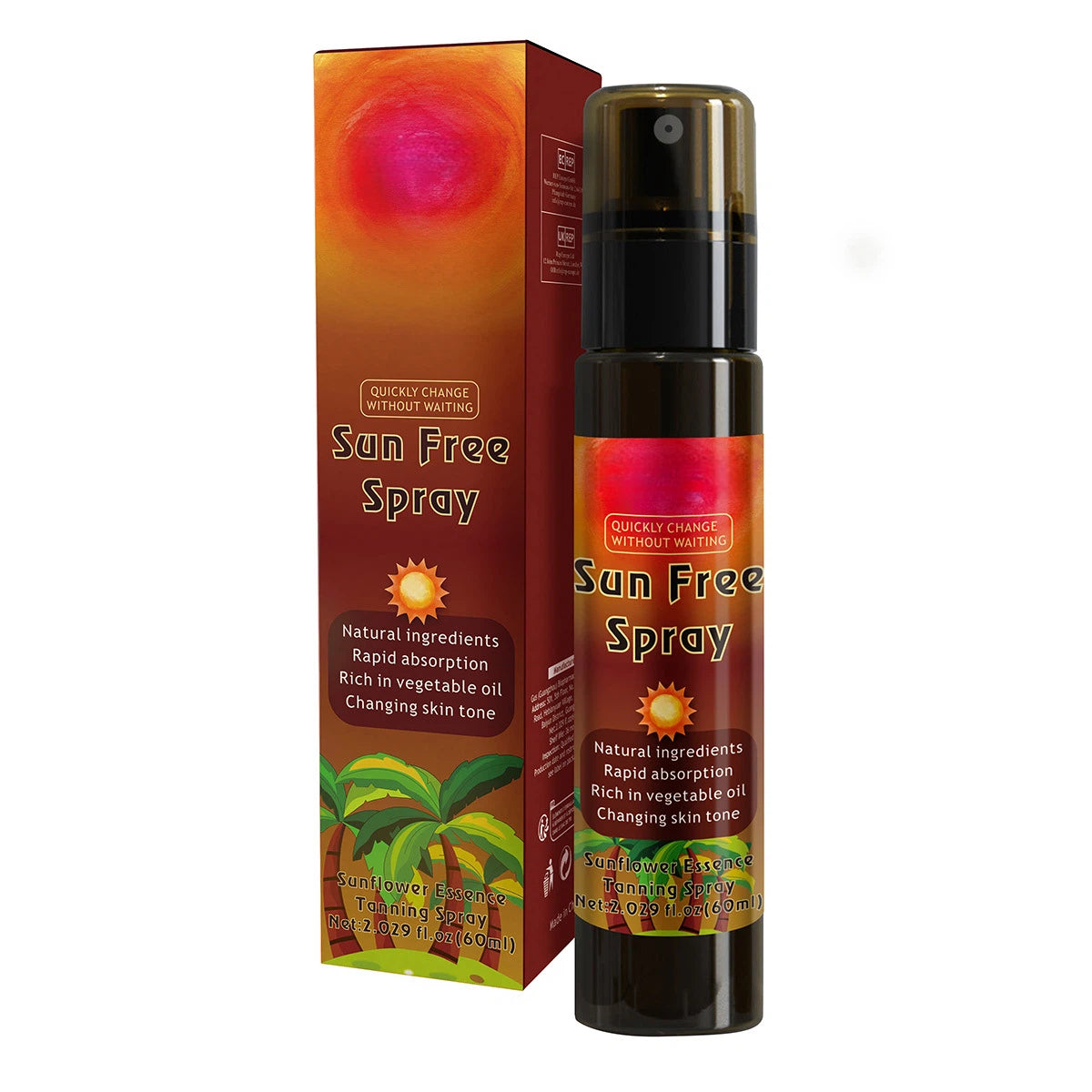 High-quality Mild Sunshine Dark Tanning Spray Quick-dry Bronzing Mist for Face and Body
