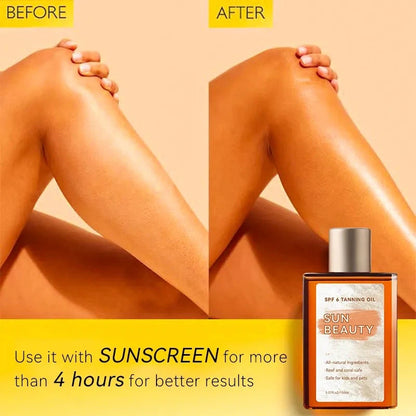 Customized Self-Tanning Oil Quick Color Changing Dark Shimmer Body Oil