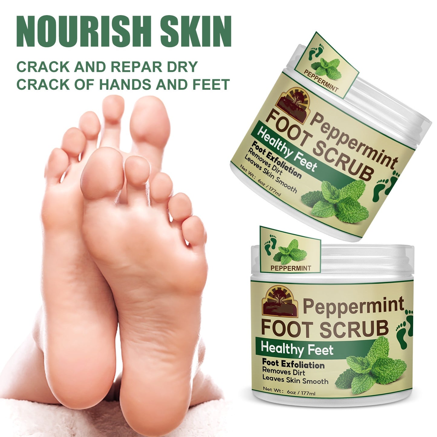 OEM Body Care Deep Cleansing Foot Exfoliation Peppermint Foot Scrub Remove Dead Skin Body Scrub