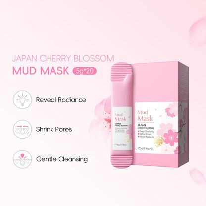 Wholesale Whitening Cherry Blossom Deep Cleansing Mud Mask Anti-Aging Moisturizing Oil Control Clay Facial Mask