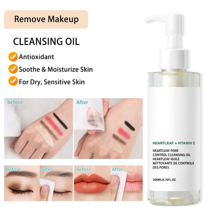 Natural Eye Lip Facial Cleaning Oil Antioxidant Refreshing Deep Cleansing Eyelash Makeup Remover Oil